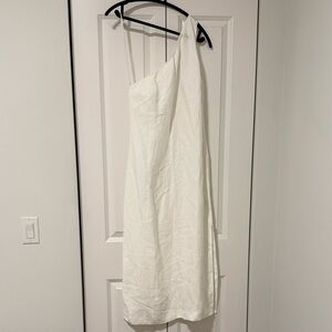 Madewell Textured White One-Shoulder Dress